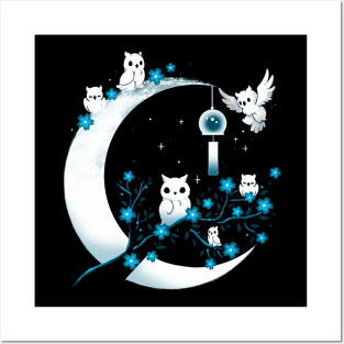 Owls Moon Posters and Art